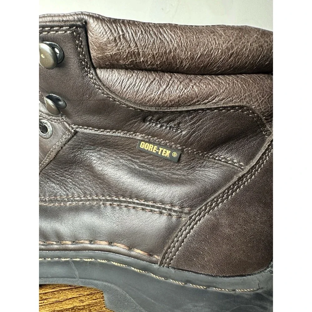 Vintage Cabela's Brown Leather GORE-TEX Stitched Moc-toe Work Boots Men's US 11W
